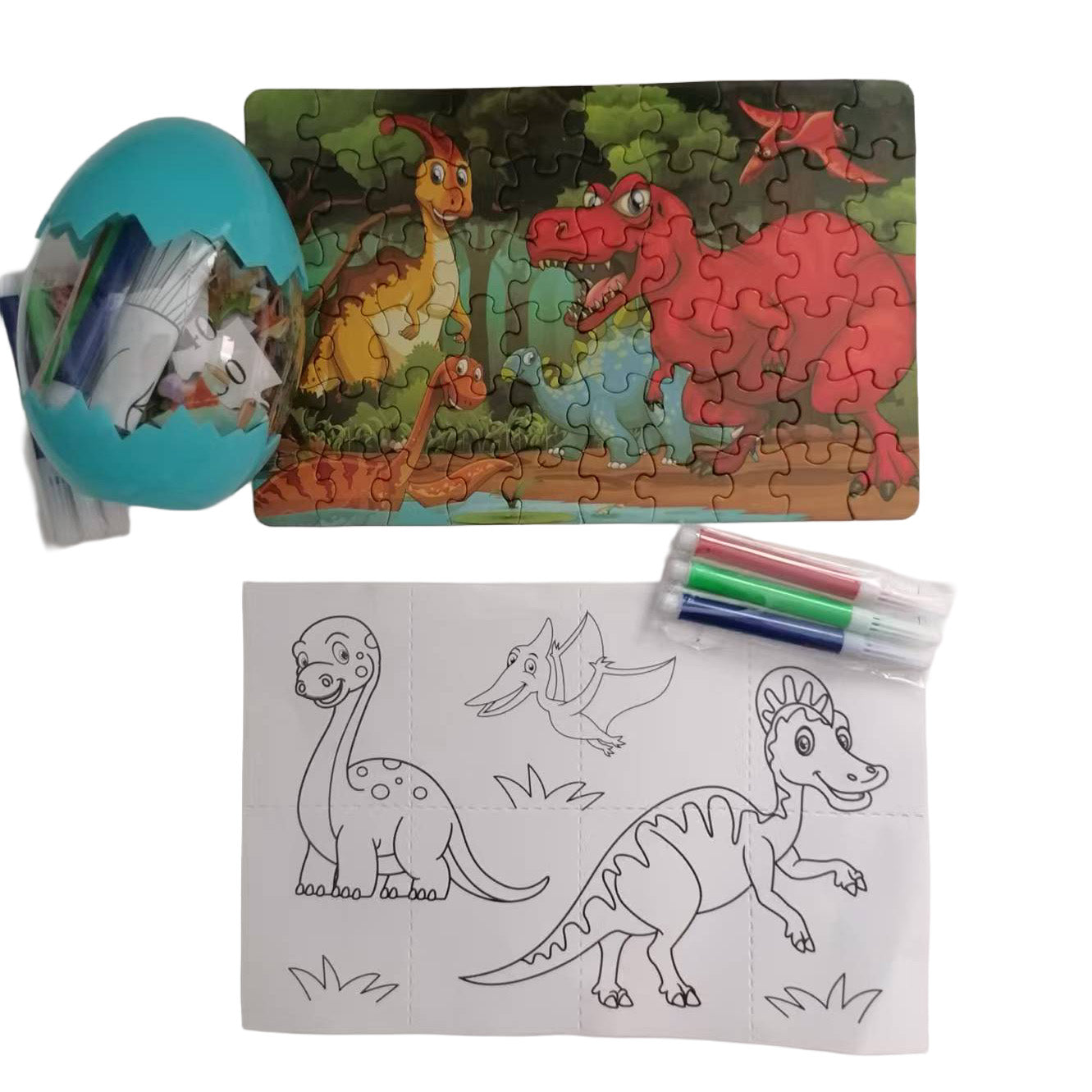 Dinosaur Puzzle in Eggshell Case