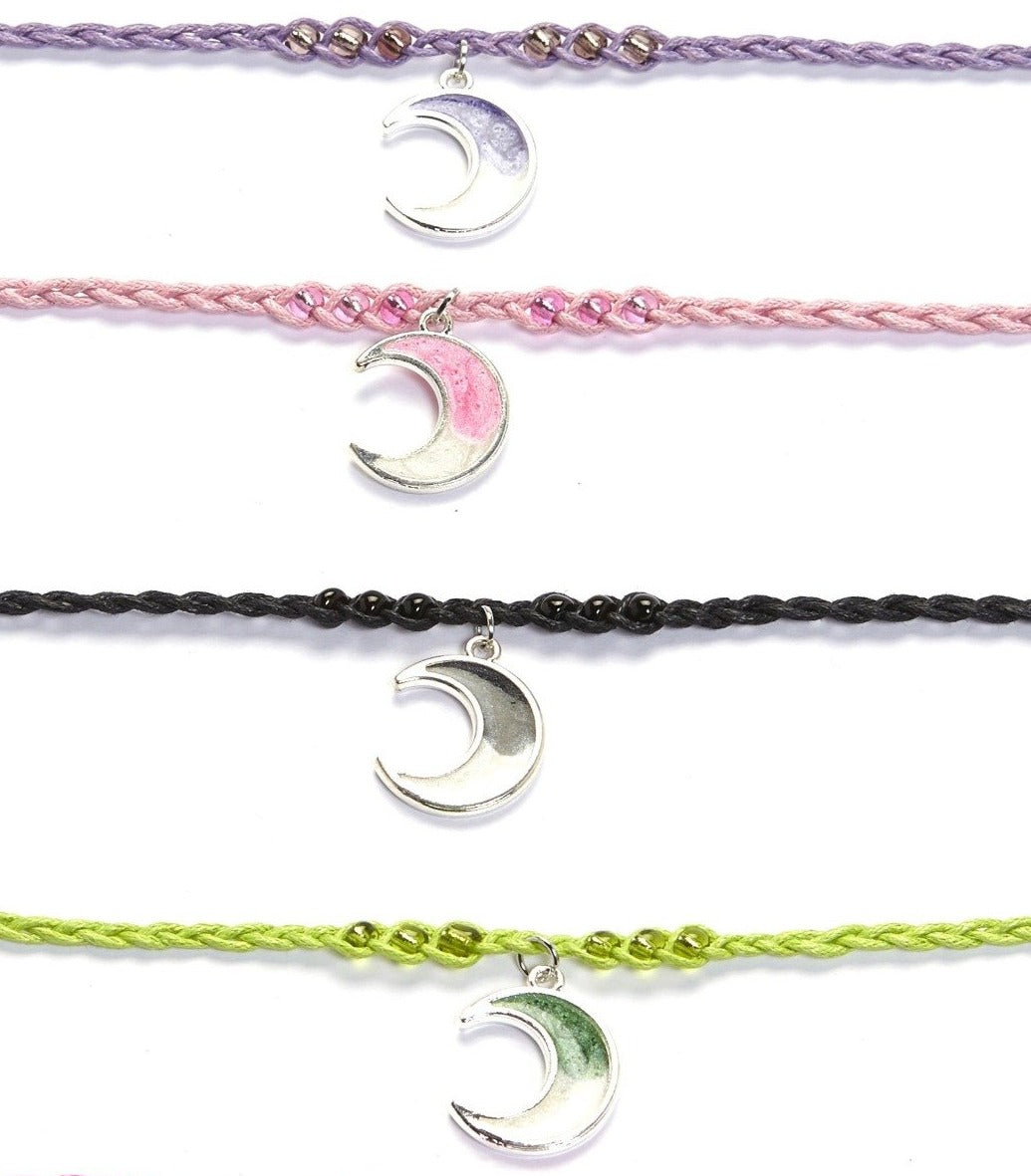 Moon Charm Beaded Bracelet