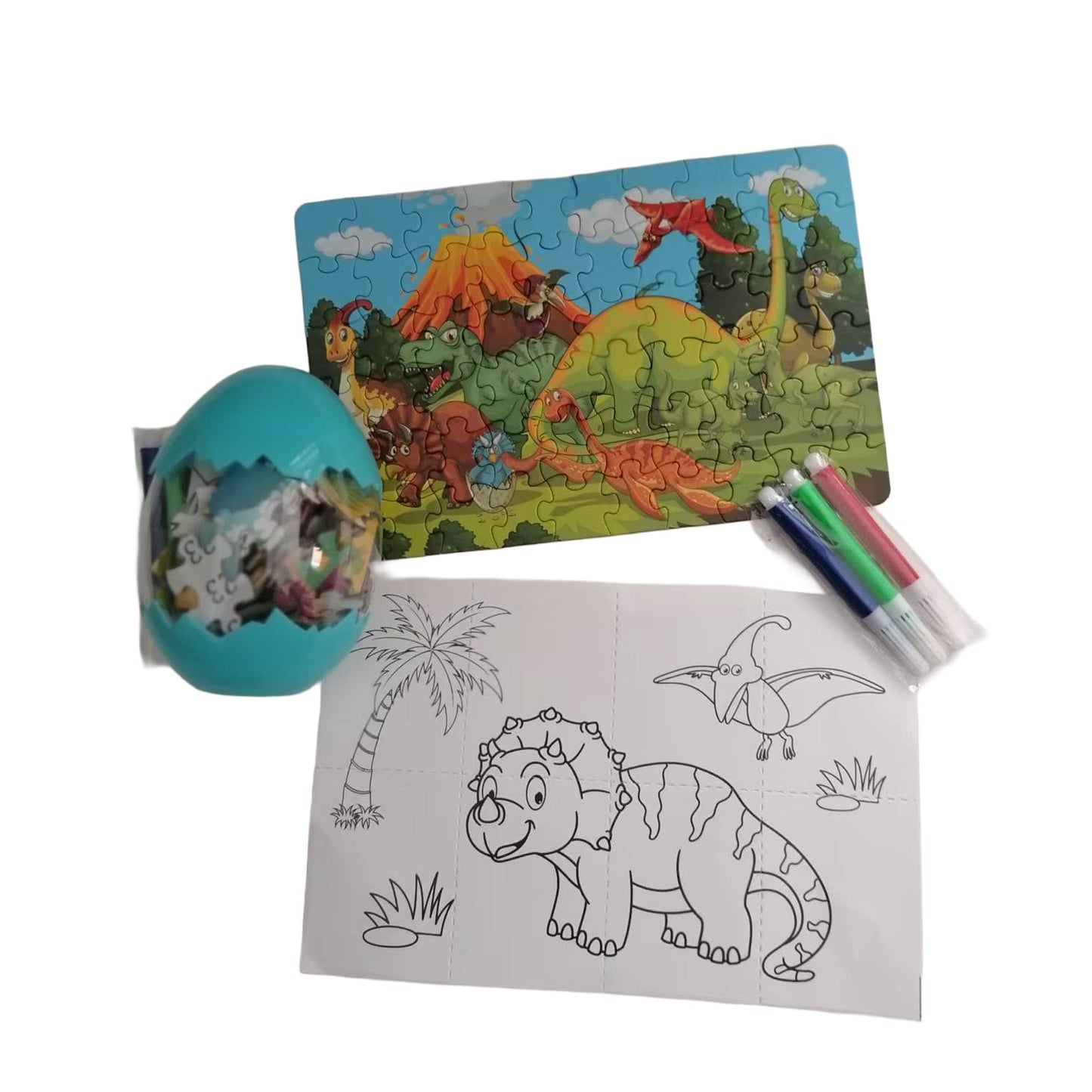 Dinosaur Puzzle in Eggshell Case