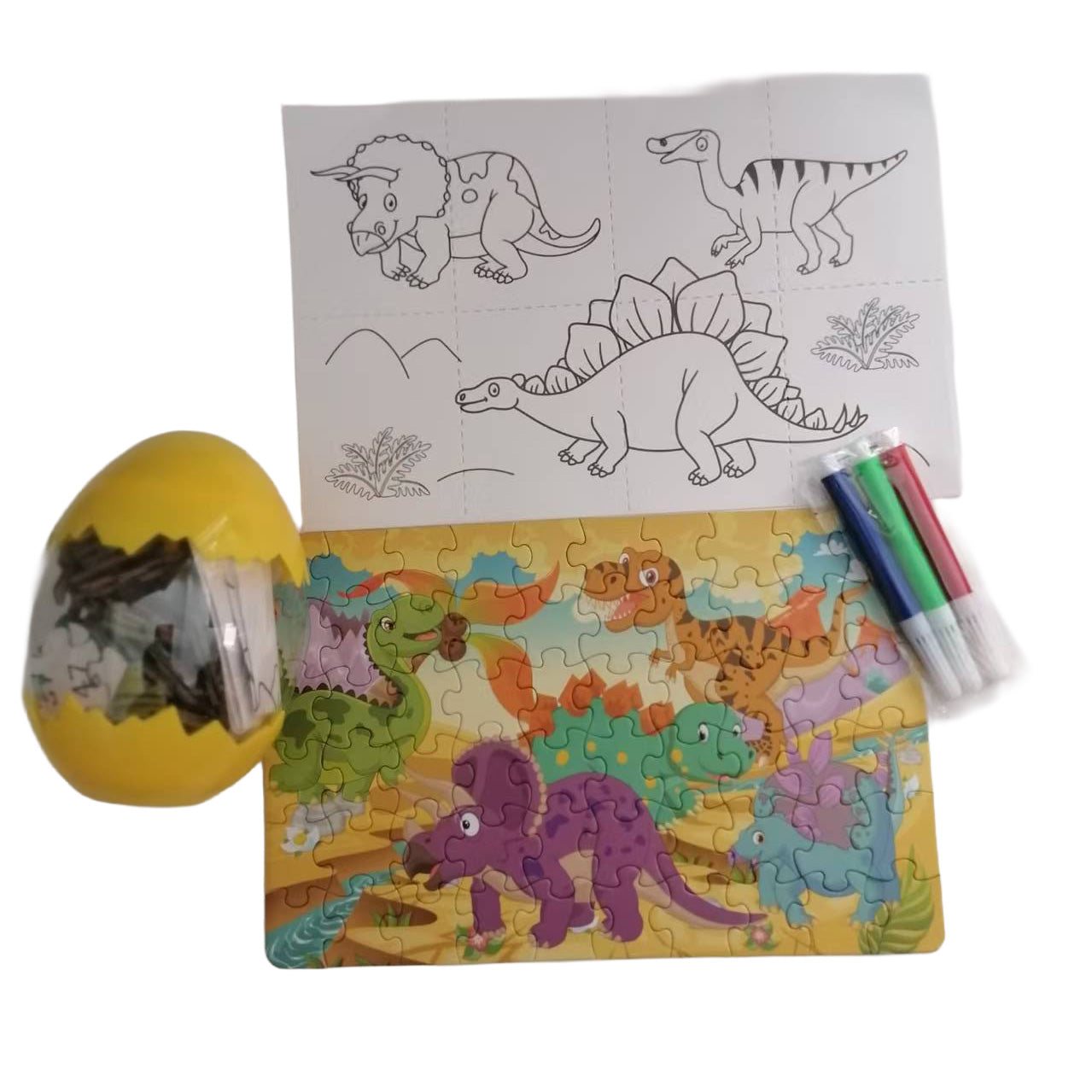 Dinosaur Puzzle in Eggshell Case