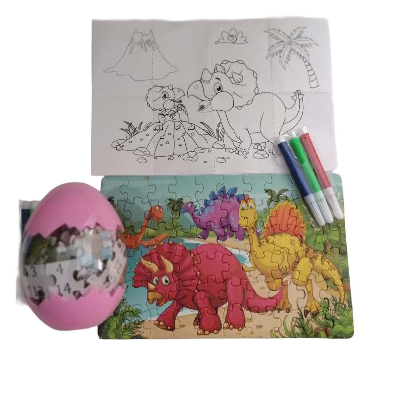 Dinosaur Puzzle in Eggshell Case