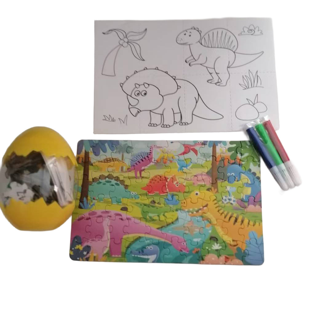 Dinosaur Puzzle in Eggshell Case