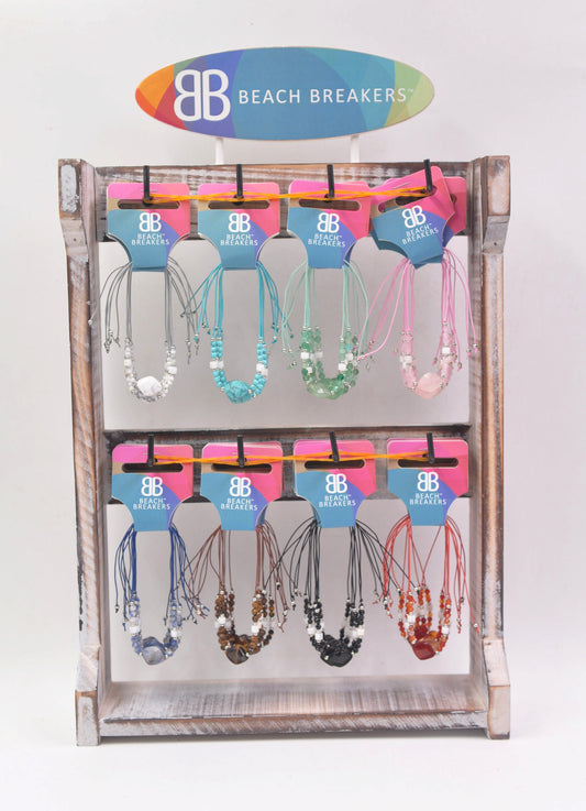 Silver Beads Gemstone Bracelet