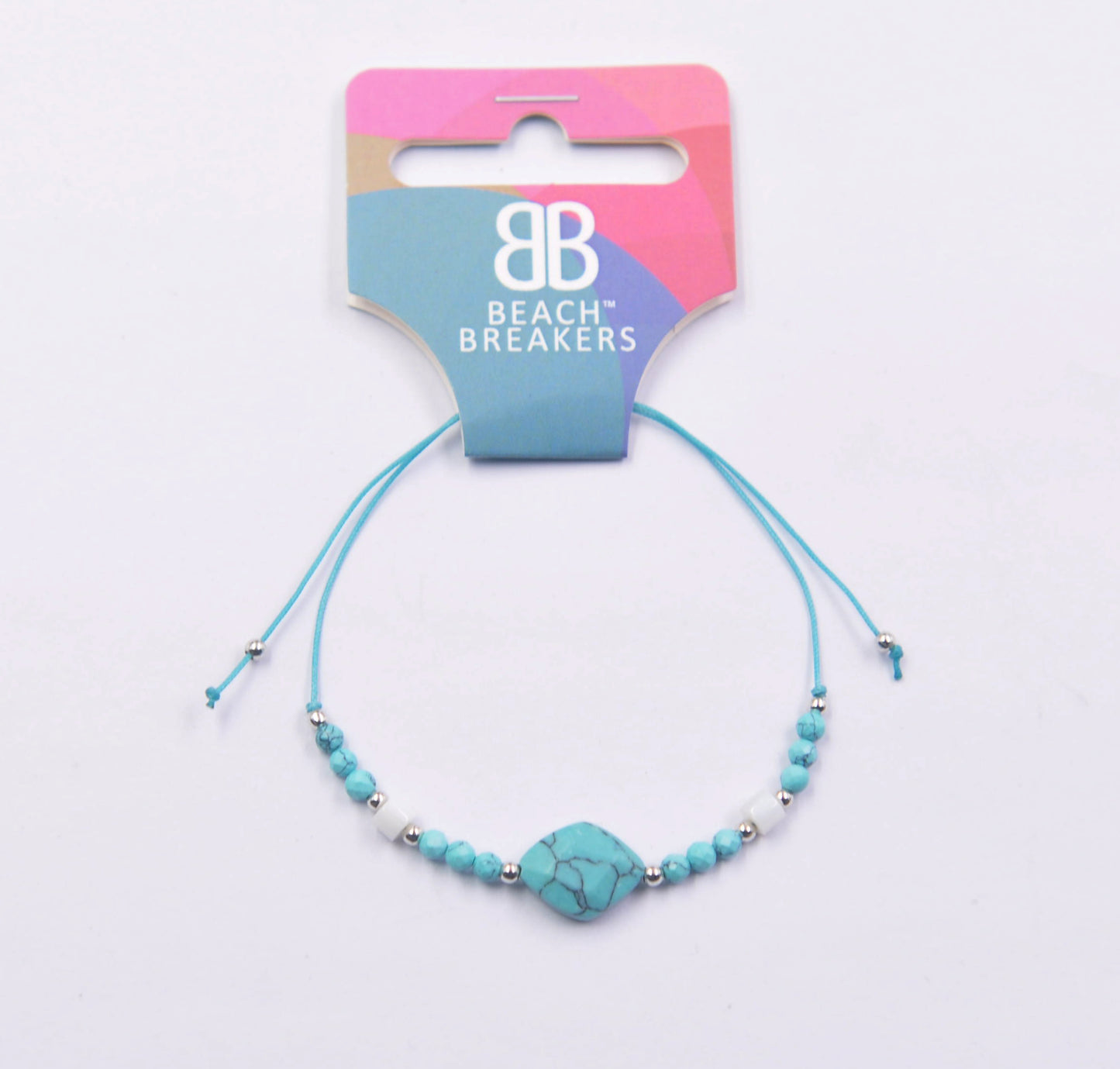 Silver Beads Gemstone Bracelet