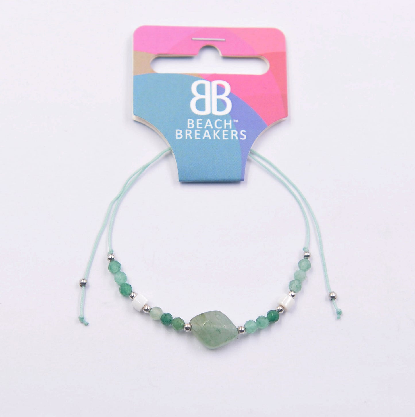 Silver Beads Gemstone Bracelet