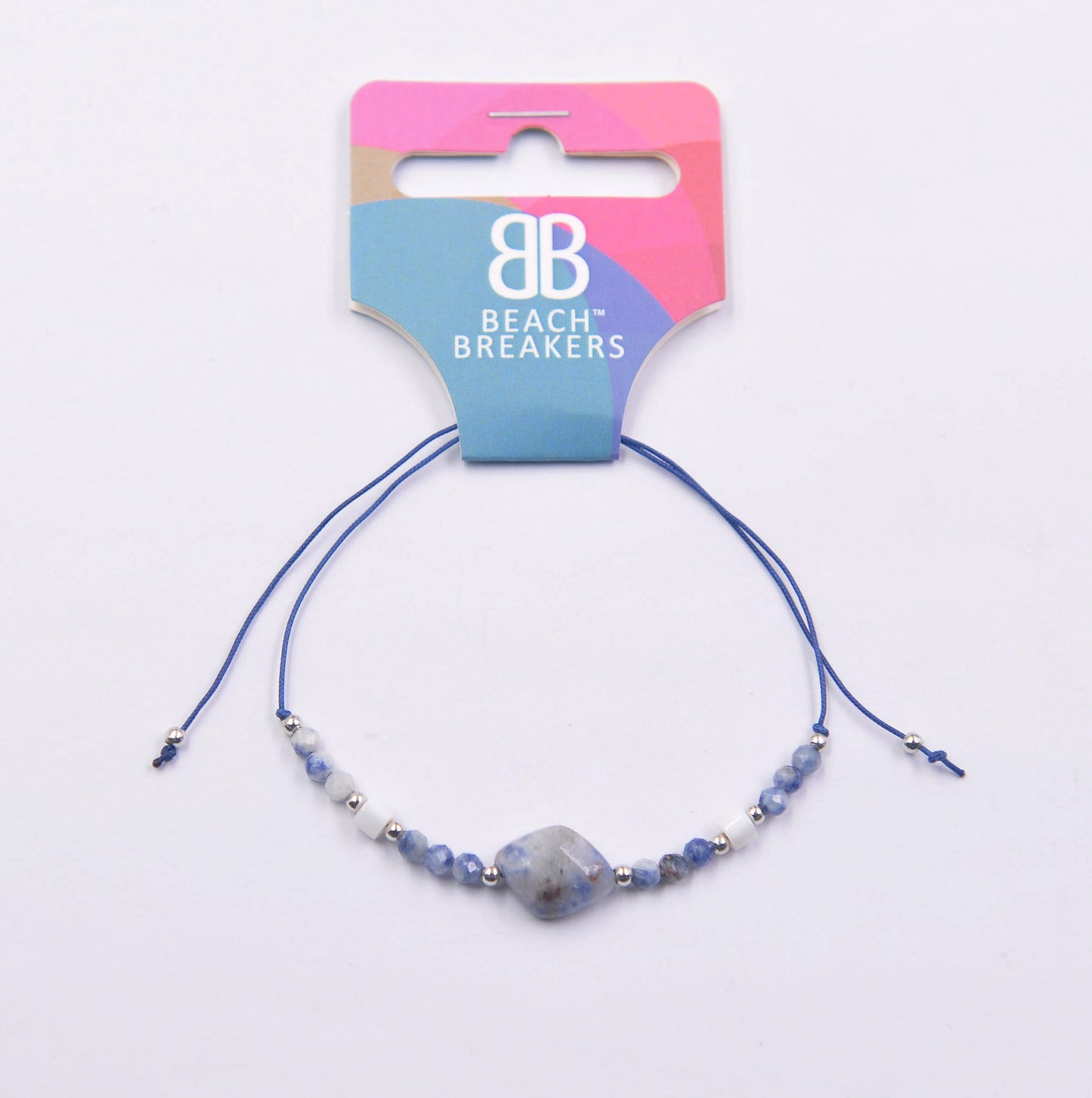 Silver Beads Gemstone Bracelet